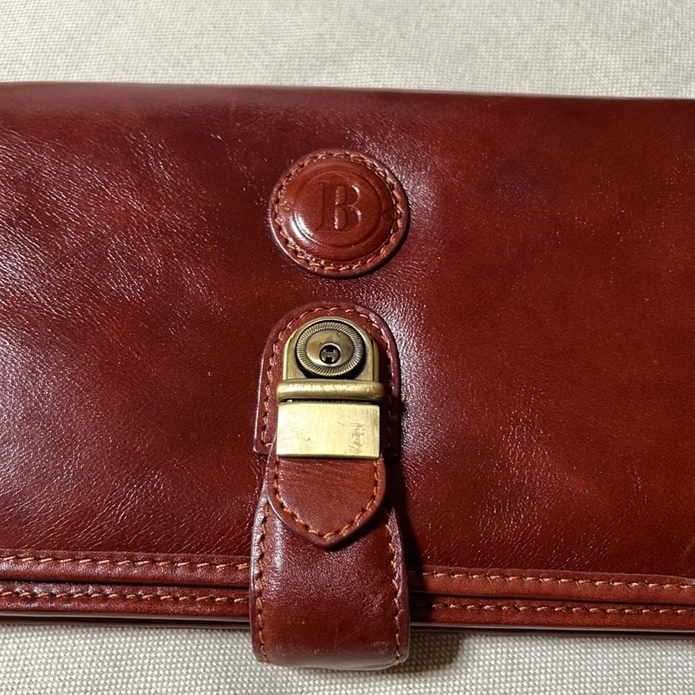 Vintage Barry Smith Italian Leather Large Wallet Clutch Wristlet Bag Vintage - Picture 2 of 14